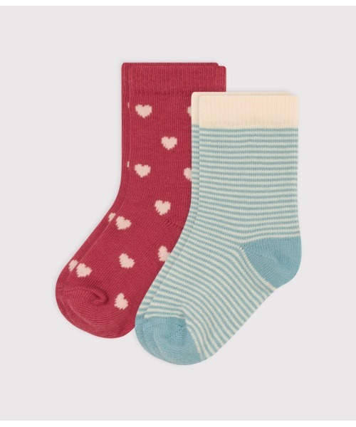 PETIT BATEAU（プチバトー）の「ソックス２枚組（ソックス/靴下・キッズ・その他/ピンク系その他・6m-12m/18m-36m）」の2枚目の写真