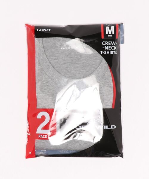 BODY WILD(ボディーワイルド)の「BODY WILD/ボディワイルド クルーネックTシャツ 抗菌防臭加工 2枚組 綿100%(インナーウェア/肌着・メンズ・ブラック/ホワイト/杢グレー・LARGE/X-LARGE/MEDIUM)」の3枚目の写真