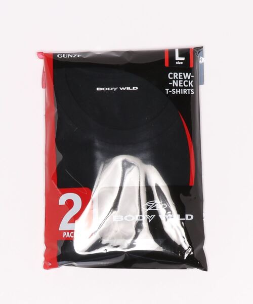BODY WILD(ボディーワイルド)の「BODY WILD/ボディワイルド クルーネックTシャツ 抗菌防臭加工 2枚組 綿100%(インナーウェア/肌着・メンズ・ブラック/ホワイト/杢グレー・LARGE/X-LARGE/MEDIUM)」の2枚目の写真