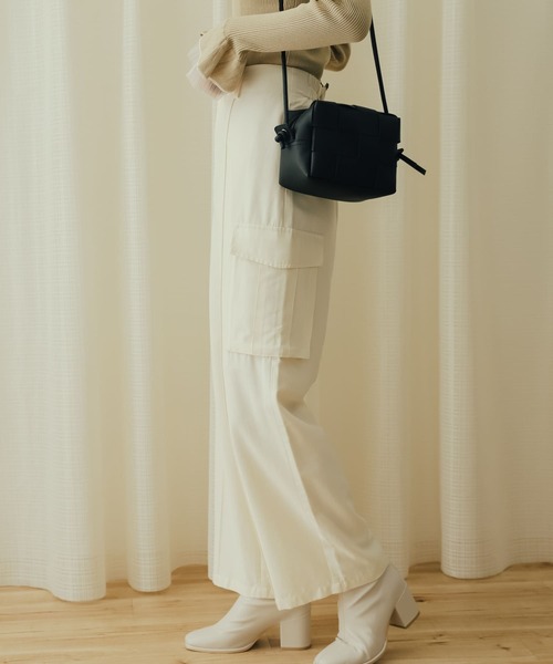 SENSE OF PLACE by URBAN RESEARCH（センスオブプレイスバイアーバンリサーチ）の「ハイウエストミリタリーパンツ（その他パンツ・レディース・ブラック/ベージュ/アイボリー・ONE）」の2枚目の写真