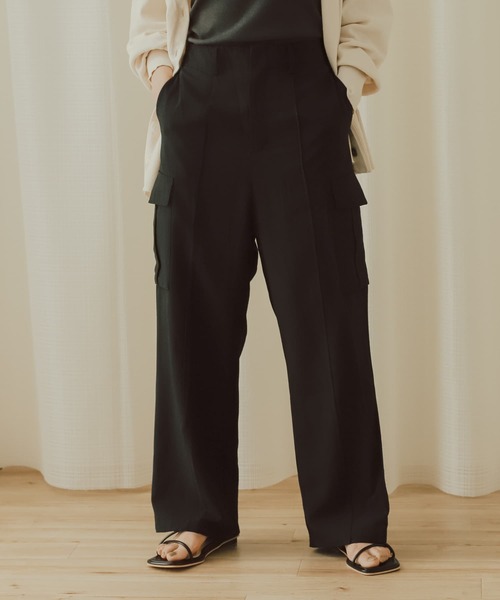 SENSE OF PLACE by URBAN RESEARCH（センスオブプレイスバイアーバンリサーチ）の「ハイウエストミリタリーパンツ（その他パンツ・レディース・ブラック/ベージュ/アイボリー・ONE）」の7枚目の写真