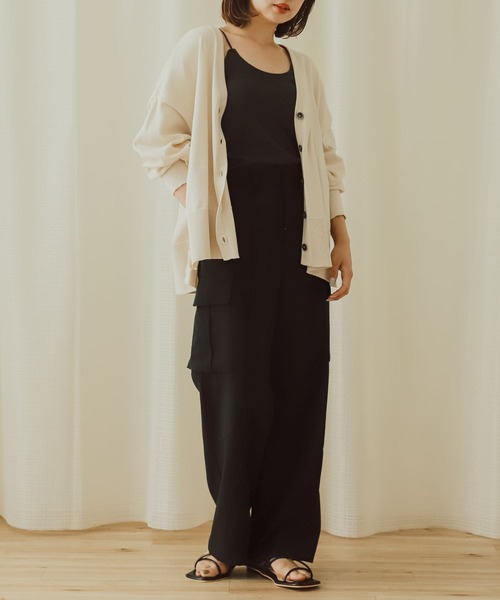 SENSE OF PLACE by URBAN RESEARCH（センスオブプレイスバイアーバンリサーチ）の「ハイウエストミリタリーパンツ（その他パンツ・レディース・ブラック/ベージュ/アイボリー・ONE）」の8枚目の写真