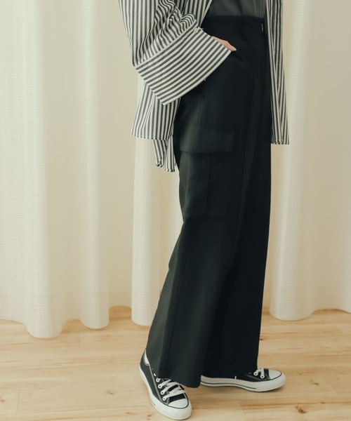 SENSE OF PLACE by URBAN RESEARCH（センスオブプレイスバイアーバンリサーチ）の「ハイウエストミリタリーパンツ（その他パンツ・レディース・ブラック/ベージュ/アイボリー・ONE）」の11枚目の写真