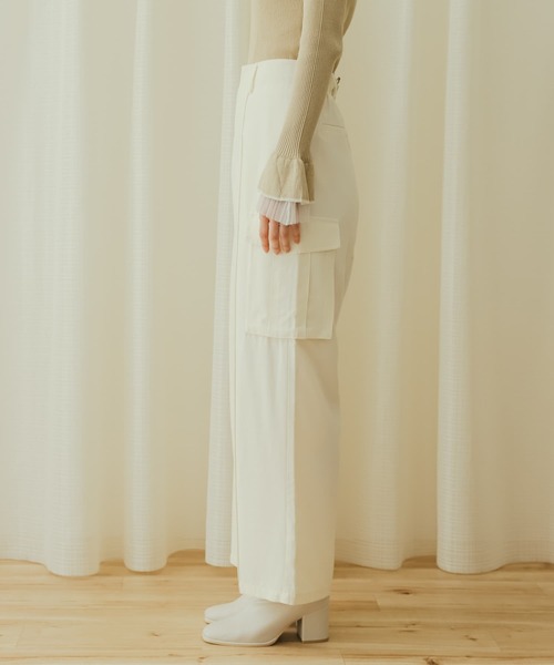 SENSE OF PLACE by URBAN RESEARCH（センスオブプレイスバイアーバンリサーチ）の「ハイウエストミリタリーパンツ（その他パンツ・レディース・ブラック/ベージュ/アイボリー・ONE）」の18枚目の写真