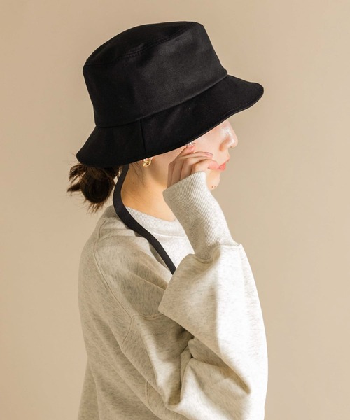 SMELLY（スメリー）の「コットンリボンバケットハット（ハット・レディース・アイボリー/ブラック・-）」の7枚目の写真