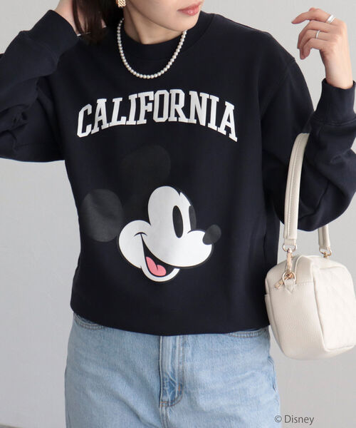 fredy emue(フレディエミュ)の「【別注】MICKEY裏毛プルオーバースウェット(スウェット・レディース・グレー/ネイビー・M)」の3枚目の写真