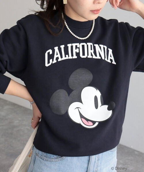 fredy emue(フレディエミュ)の「【別注】MICKEY裏毛プルオーバースウェット(スウェット・レディース・グレー/ネイビー・M)」の5枚目の写真