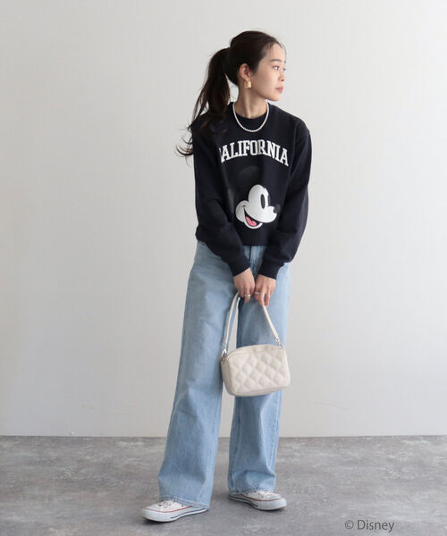fredy emue(フレディエミュ)の「【別注】MICKEY裏毛プルオーバースウェット(スウェット・レディース・グレー/ネイビー・M)」の6枚目の写真