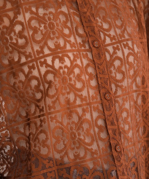 Bab（バブ）の「ブロックレースルーズシャツ（シャツ/ブラウス・レディース・ブラック/アイボリー/ブラウン・M）」の22枚目の写真