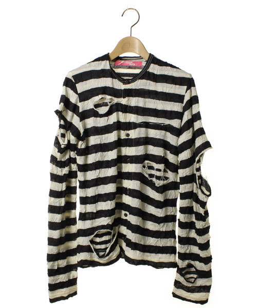 ジュンヤワタナベマン ボーダー 長袖 シャツ カットソー ブランド古着】ボーダー柄長袖カットソー（Tシャツ/カットソー