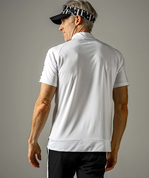 【セール】LUXEAKMPLUS(リュクスエイケイエムプラス)ゴルフ ラインロゴ半袖モックネックTシャツ（Tシャツ/カットソー）｜LUXEAKMPLUS（リュクスエイケイエムプラス）