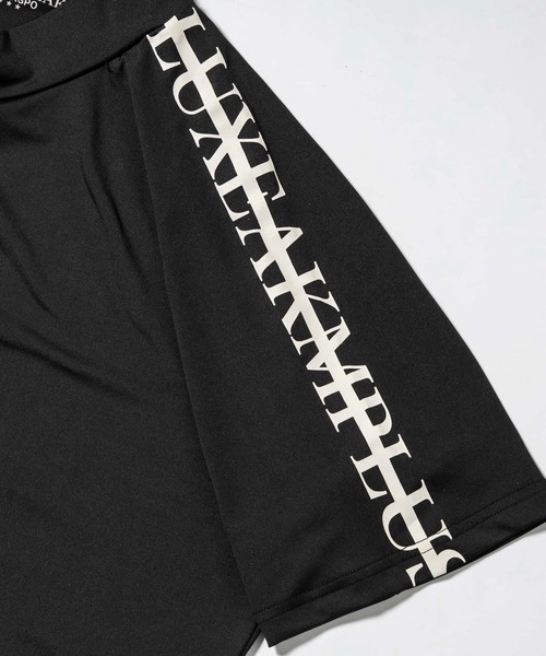 【セール】LUXEAKMPLUS(リュクスエイケイエムプラス)ゴルフ ラインロゴ半袖モックネックTシャツ（Tシャツ/カットソー）｜LUXEAKMPLUS（リュクスエイケイエムプラス）