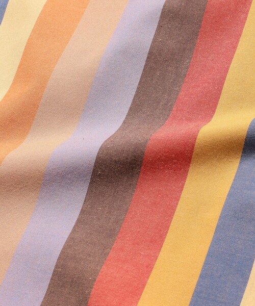 BEAMS PLUS（ビームスプラス）の「BEAMS PLUS / ポリエステル コットン マルチストライプ ショートスリーブ イタリアンカラー シャツ（シャツ/ブラウス・メンズ・ベージュ/オレンジ・XL/L/M/S）」の19枚目の写真