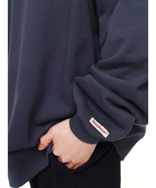 Goodwear(グッドウェア)の「【WEB限定】 USAコットン 12オンス ビッグシルエット スウェット トレーナー オーバーサイズ メンズ レディース(スウェット・メンズ・ホワイト/ブラック/カーキ/ダークグレー/ネイビー/グレー/ベージュ・L/LL/M)」の8枚目の写真