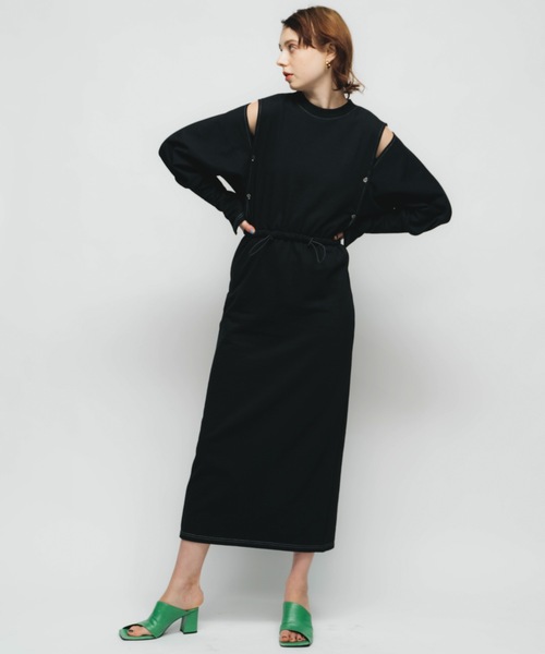 led.tokyo（レッドトウキョウ）の「【led.tokyo】【カップ付インナーセット】マルチウェイスリットロングワンピース（ワンピース・レディース・ブラック/グレー・FREE）」の13枚目の写真