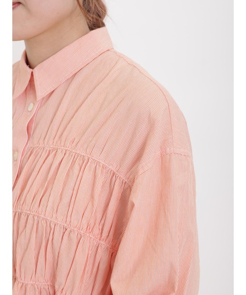 sm2rhythm（サマンサモスモスリズム）の「ストライプギャザーチュニック（チュニック・レディース・ネイビー/サックスブルー/オレンジ・ﾌﾘ-）」の19枚目の写真