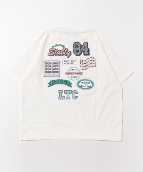 LOVETOXIC(ラブトキシック)の「ワッペンBIG半T(Tシャツ/カットソー・キッズ・オフホワイト/チャコール/ライトグレー・L/S/M/SS)」の6枚目の写真