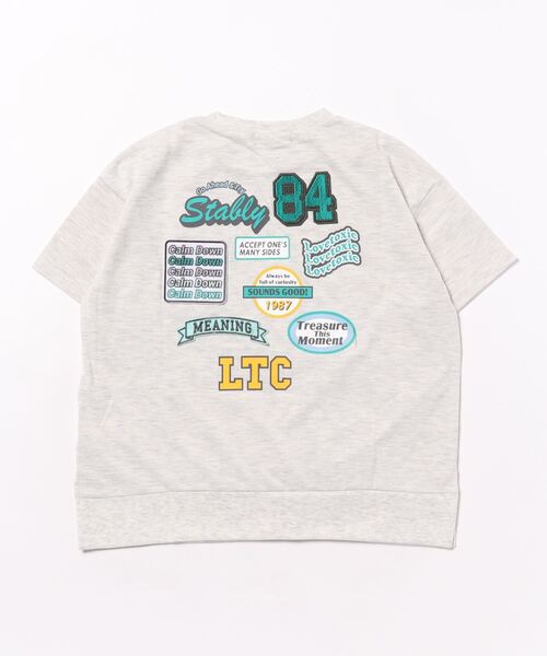 LOVETOXIC(ラブトキシック)の「ワッペンBIG半T(Tシャツ/カットソー・キッズ・オフホワイト/チャコール/ライトグレー・L/S/M/SS)」の5枚目の写真