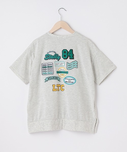 LOVETOXIC(ラブトキシック)の「ワッペンBIG半T(Tシャツ/カットソー・キッズ・オフホワイト/チャコール/ライトグレー・L/S/M/SS)」の8枚目の写真