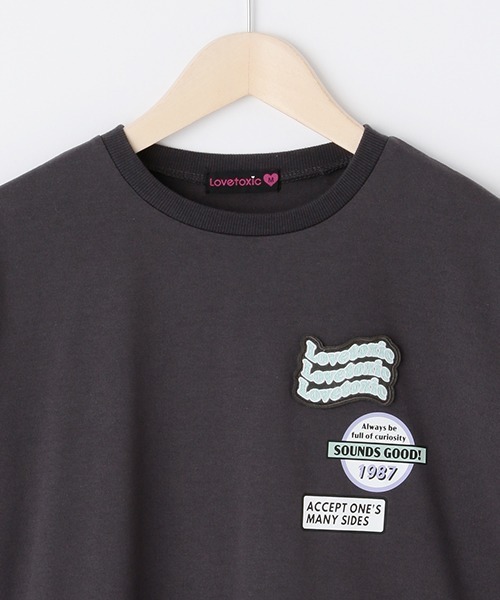 LOVETOXIC(ラブトキシック)の「ワッペンBIG半T(Tシャツ/カットソー・キッズ・オフホワイト/チャコール/ライトグレー・L/S/M/SS)」の10枚目の写真