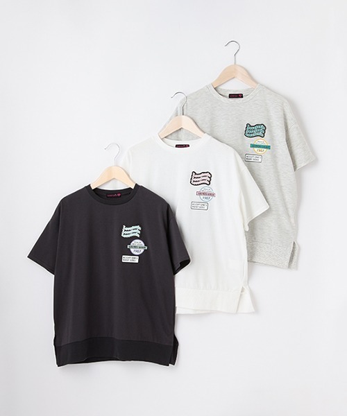 LOVETOXIC(ラブトキシック)の「ワッペンBIG半T(Tシャツ/カットソー・キッズ・オフホワイト/チャコール/ライトグレー・L/S/M/SS)」の16枚目の写真