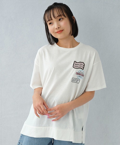 LOVETOXIC(ラブトキシック)の「ワッペンBIG半T(Tシャツ/カットソー・キッズ・オフホワイト/チャコール/ライトグレー・L/S/M/SS)」の20枚目の写真