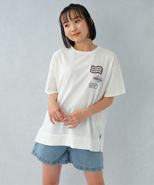 LOVETOXIC(ラブトキシック)の「ワッペンBIG半T(Tシャツ/カットソー・キッズ・オフホワイト/チャコール/ライトグレー・L/S/M/SS)」の19枚目の写真