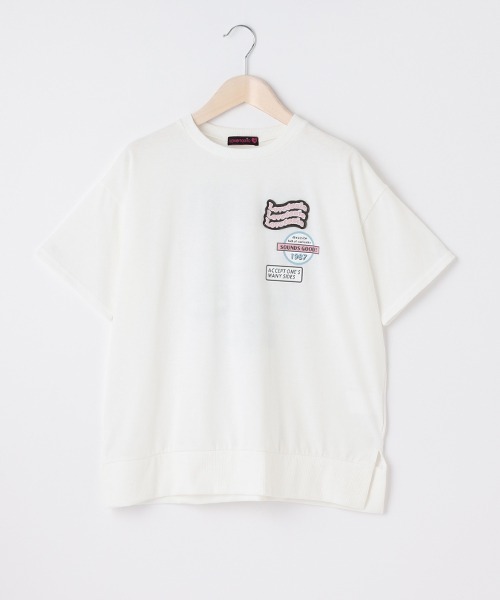LOVETOXIC(ラブトキシック)の「ワッペンBIG半T(Tシャツ/カットソー・キッズ・オフホワイト/チャコール/ライトグレー・L/S/M/SS)」の21枚目の写真