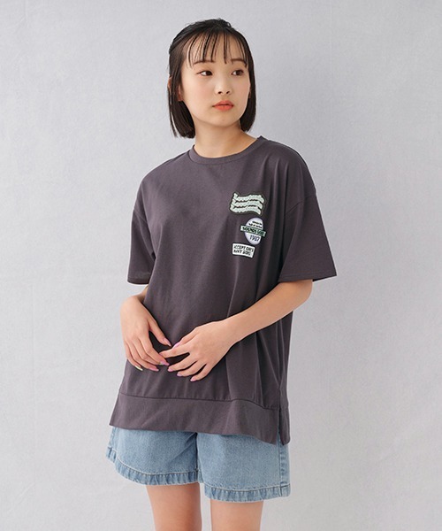 LOVETOXIC(ラブトキシック)の「ワッペンBIG半T(Tシャツ/カットソー・キッズ・オフホワイト/チャコール/ライトグレー・L/S/M/SS)」の22枚目の写真