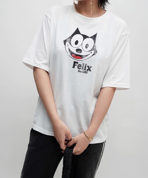 ARCHIVER(アーカイバ)の「【Bz】FELIXフェイスプリントレギュラーTシャツ/ロゴTシャツ(RZ)(Tシャツ/カットソー・レディース・ブラック/スミクロ/オフホワイト・FREE)」の4枚目の写真