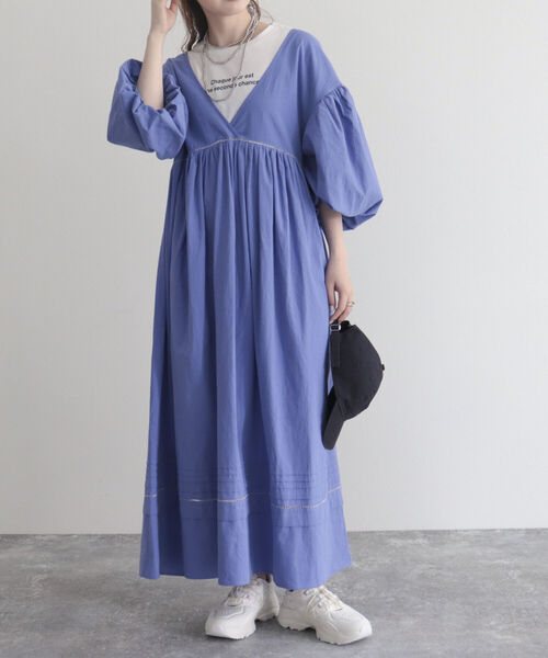 fredy emue（フレディエミュ）の「【fredyemueフレディエミュ】パフスリーブドレス（ワンピース・レディース・アイボリー/ブラック/ブルー・38）」の3枚目の写真