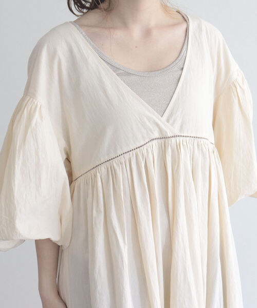 fredy emue（フレディエミュ）の「【fredyemueフレディエミュ】パフスリーブドレス（ワンピース・レディース・アイボリー/ブラック/ブルー・38）」の8枚目の写真