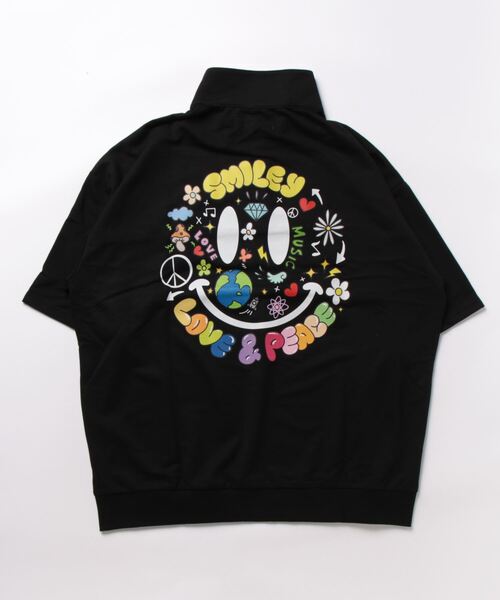 SMILEY FACE】アイコンスマイルハープZIP/メンズ（その他トップス