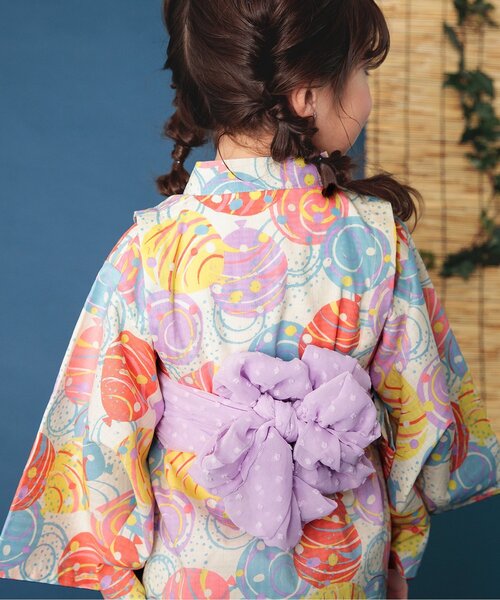 BREEZE（ブリーズ）の「【すっぽり着られる/帯セット】花火＆水風船柄浴衣（浴衣・キッズ・レインボー/ラベンダー・100/110/120/130/140）」の16枚目の写真