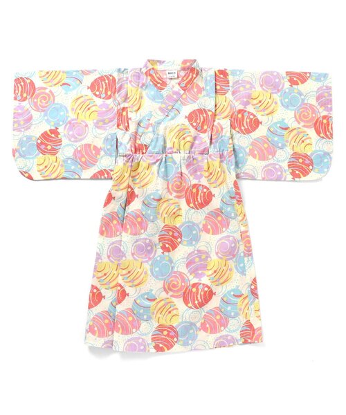 BREEZE（ブリーズ）の「【すっぽり着られる/帯セット】花火＆水風船柄浴衣（浴衣・キッズ・レインボー/ラベンダー・100/110/120/130/140）」の20枚目の写真