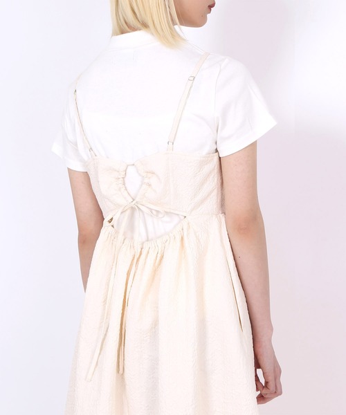 PUNYUS（プニュズ）の「バックオープンキャミワンピース（ワンピース・レディース・アイボリー/ブラック・1/2/3/4）」の11枚目の写真