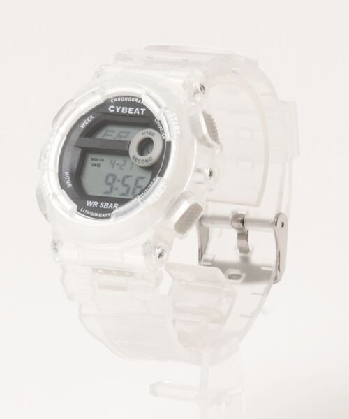 Three Four Time(スリーフォータイム)の「5気圧防水 クリアベルトデジタルウォッチ / 時計(アナログ腕時計・レディース・ベージュ/ホワイト・FREE)」の7枚目の写真