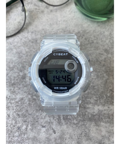 Three Four Time(スリーフォータイム)の「5気圧防水 クリアベルトデジタルウォッチ / 時計(アナログ腕時計・レディース・ベージュ/ホワイト・FREE)」の16枚目の写真