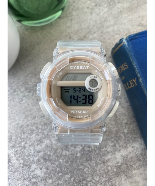 Three Four Time(スリーフォータイム)の「5気圧防水 クリアベルトデジタルウォッチ / 時計(アナログ腕時計・レディース・ベージュ/ホワイト・FREE)」の15枚目の写真