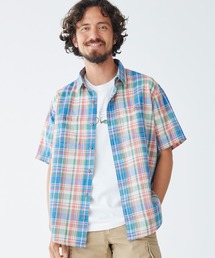 L.L.Bean | ラギッド・リネン・ブレンド・シャツ、半袖　プラッド　トラディショナル・フィット（ゆったりフィット）米国フィット・レギュラー(シャツ/ブラウス)