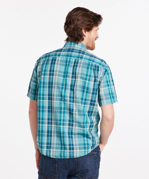 L.L.Bean（エルエルビーン）の「ラギッド・リネン・ブレンド・シャツ、半袖　プラッド　トラディショナル・フィット（ゆったりフィット）米国フィット・レギュラー（シャツ/ブラウス・メンズ・レッド系その他/ブラウン系その他・SMALL/MEDIUM/LARGE/X-LARGE）」の3枚目の写真