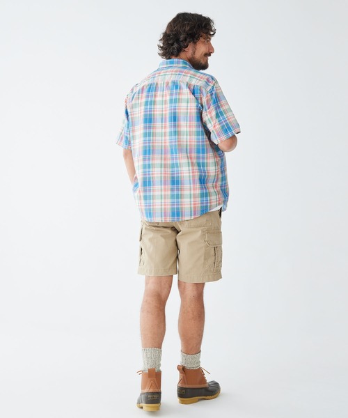 L.L.Bean（エルエルビーン）の「ラギッド・リネン・ブレンド・シャツ、半袖　プラッド　トラディショナル・フィット（ゆったりフィット）米国フィット・レギュラー（シャツ/ブラウス・メンズ・レッド系その他/ブラウン系その他・SMALL/MEDIUM/LARGE/X-LARGE）」の6枚目の写真