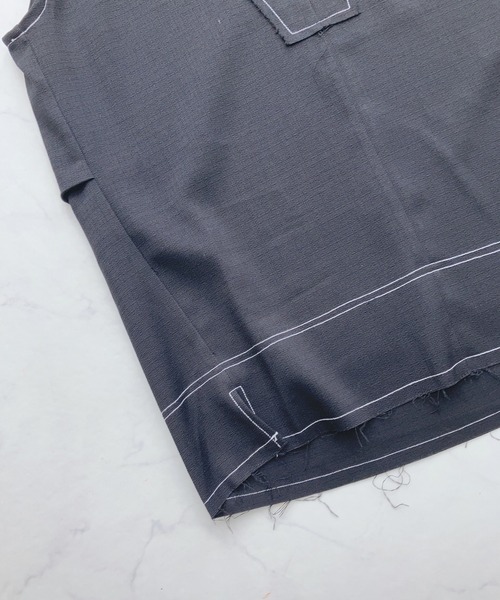 AS KNOW AS plus(アズノゥアズプラス)の「〇リネンライク ステッチVネックベスト(ベスト・レディース・アイボリー/ブラック/ブラウン・FREE)」の13枚目の写真