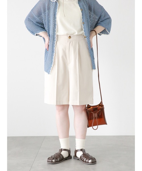 ehka sopo（エヘカソポ）の「ウエストタブショートパンツ(セットアップ可)（その他パンツ・レディース・カーキ/ベージュ/モカ・F）」の3枚目の写真