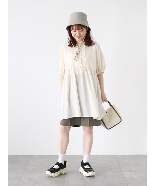 ehka sopo（エヘカソポ）の「ウエストタブショートパンツ(セットアップ可)（その他パンツ・レディース・カーキ/ベージュ/モカ・F）」の5枚目の写真