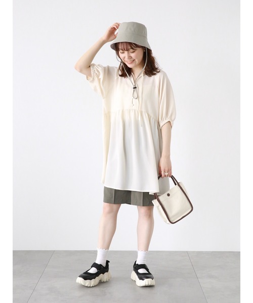 ehka sopo（エヘカソポ）の「ウエストタブショートパンツ(セットアップ可)（その他パンツ・レディース・カーキ/ベージュ/モカ・F）」の22枚目の写真