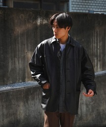 BEAMS / レザー カーコート ブルゾン