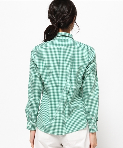 OUTLET（アウトレット）の「【CIAOPANIC TYPY】ギンガムシャツ（シャツ/ブラウス・レディース・グリーン・SMALL/MEDIUM）」の4枚目の写真