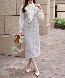 ROYAL PARTY | レトロ釦ツイードジャンパースカート(ジャンパースカート)