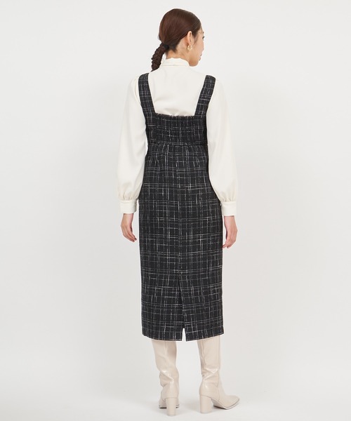 ROYAL PARTY（ロイヤルパーティー）の「レトロ釦ツイードジャンパースカート（ジャンパースカート・レディース・ライトグレー/レッド/ブラック・FREE）」の19枚目の写真